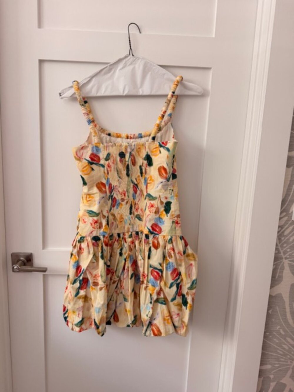 Womens ASTR The Label Keyla Bubble Hem Yellow Floral Mini Dress, S - Picture 7 of 9